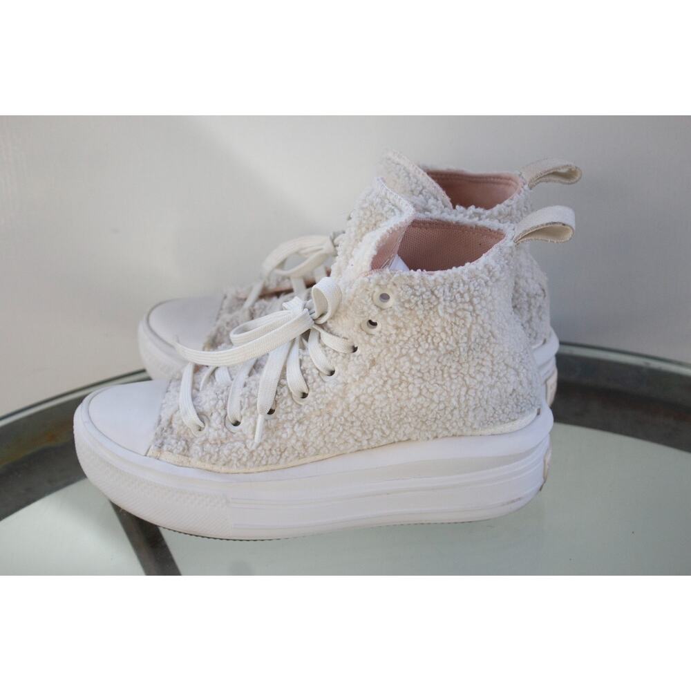 Chuck Taylor All Star Move High Perfect Is Not Perfect Egret 573074C Size 5.5 - Picture 7 of 11